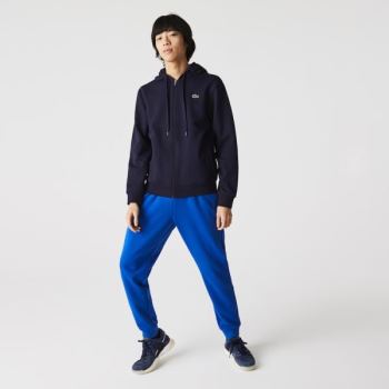 Lacoste SPORT Hooded Lightweight Bi-material Sweatshirt - Mikiny Pánské Tmavě Blankyt Blankyt | CZ-C